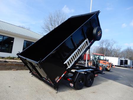 New 2027 Covered Wagon 7x14 Dump, 4' Sides, Tarp, Spare, Ramps