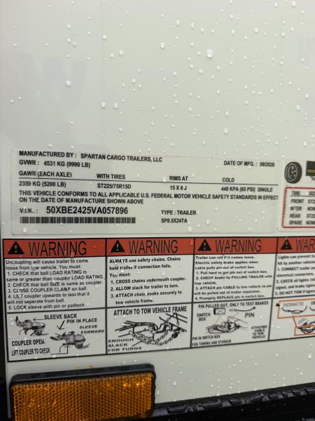 New 8.5X24 TA 2027 Spartan Cargo Cargo / Enclosed Trailer