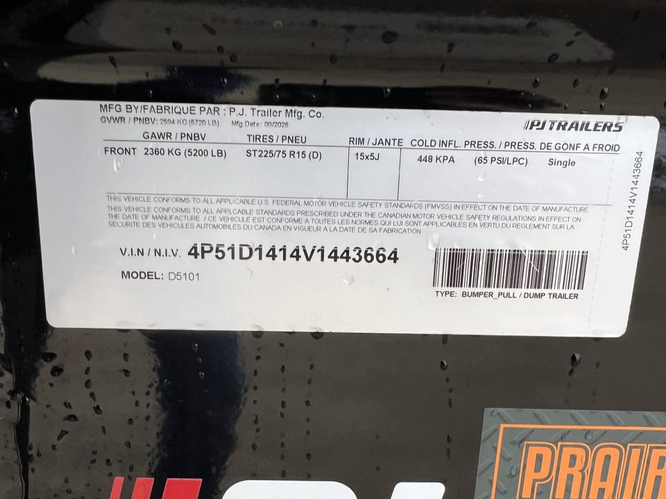 New 2027 PJ Trailers 10 D5 Dump Dump Trailer