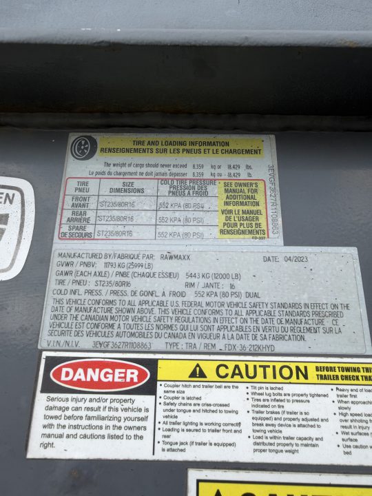 Used 2024 RawMaxx FDX-36212KHYD-8863 Deckover Trailer