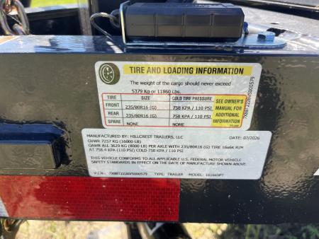 New 2027 Hillcrest Trailers 16166SPT (7 x 22 16k) Tilt Trailer