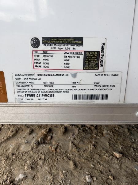 Used 2023 Stallion Manufacturing LLC SM712TA2-3581 Cargo / Enclosed Trailer