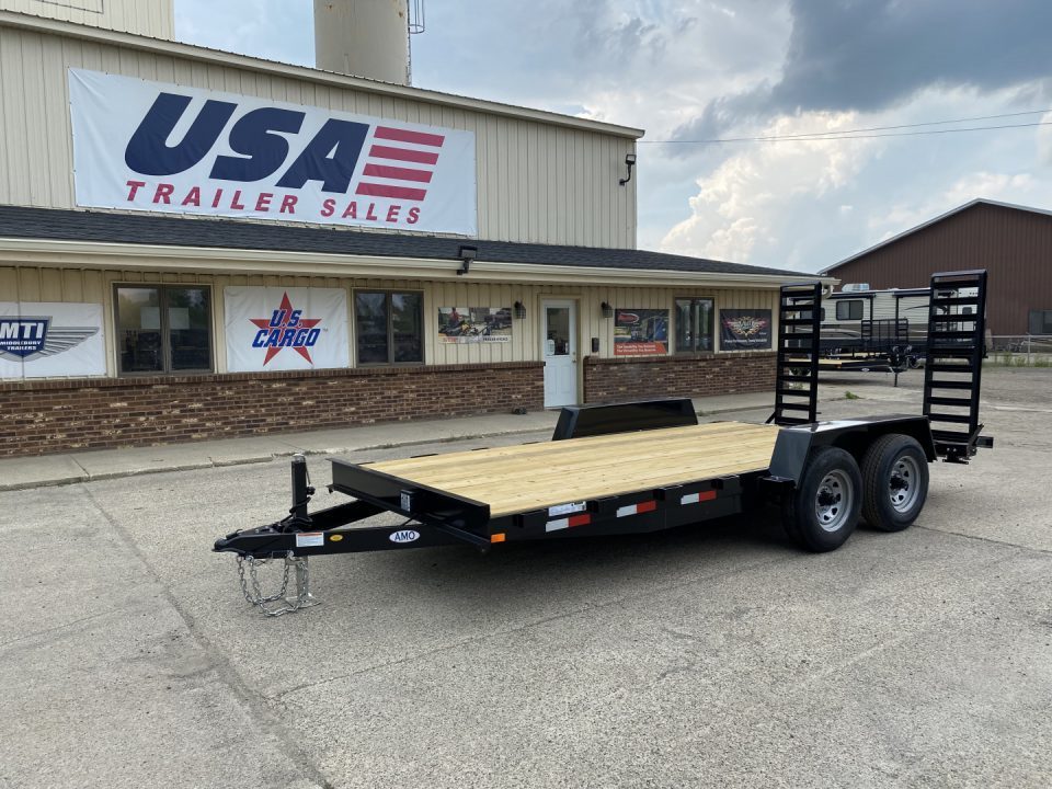 New 2027 AMO 82X16 w/Stand Up Ramps 10k Equipment Trailer
