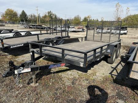 Used 2024 Liberty 7 X 14 FT UTILITY TRAILER SPRING ASSIST RAMP GATE