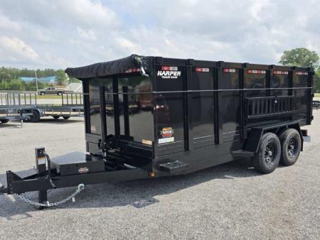 New 2027 PROSPECTOR 14K 7X16 TELESCOPING DUMP TRAILER 4' WALLS AND ALUMINIUM RAMPS
