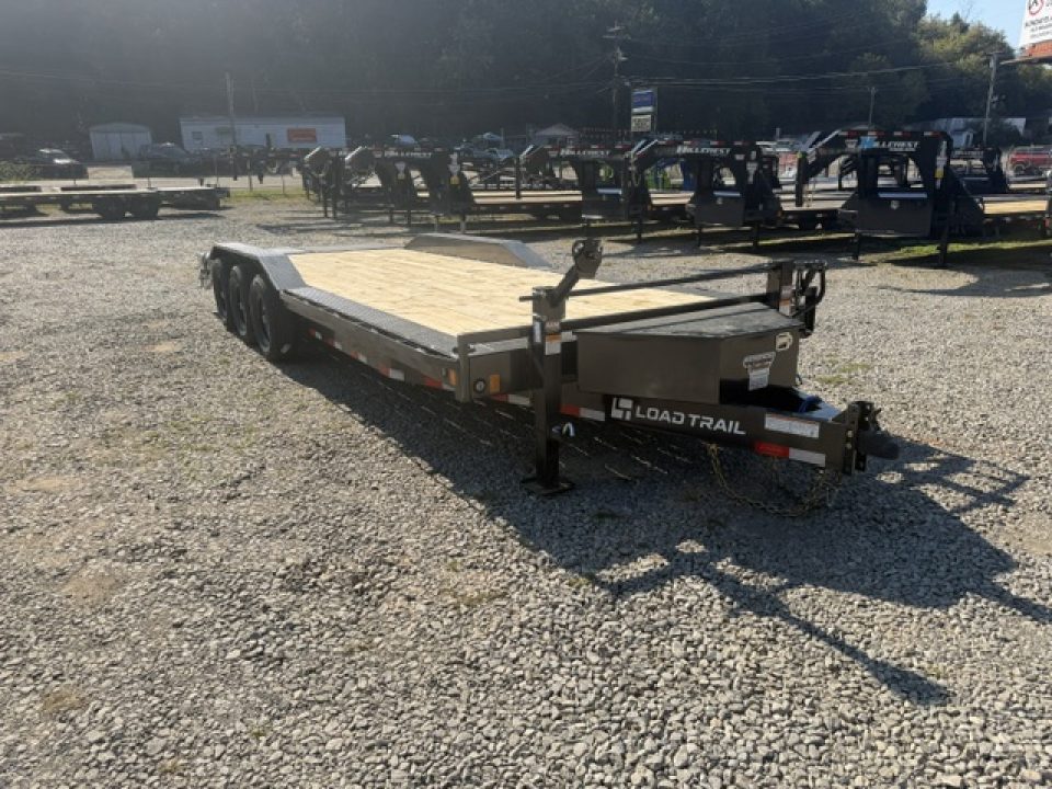 New Load Trail Equipment 102 x 24 21K Gun Metal Gray W/ MAX Ramps, Winch Plate, and MAX Box