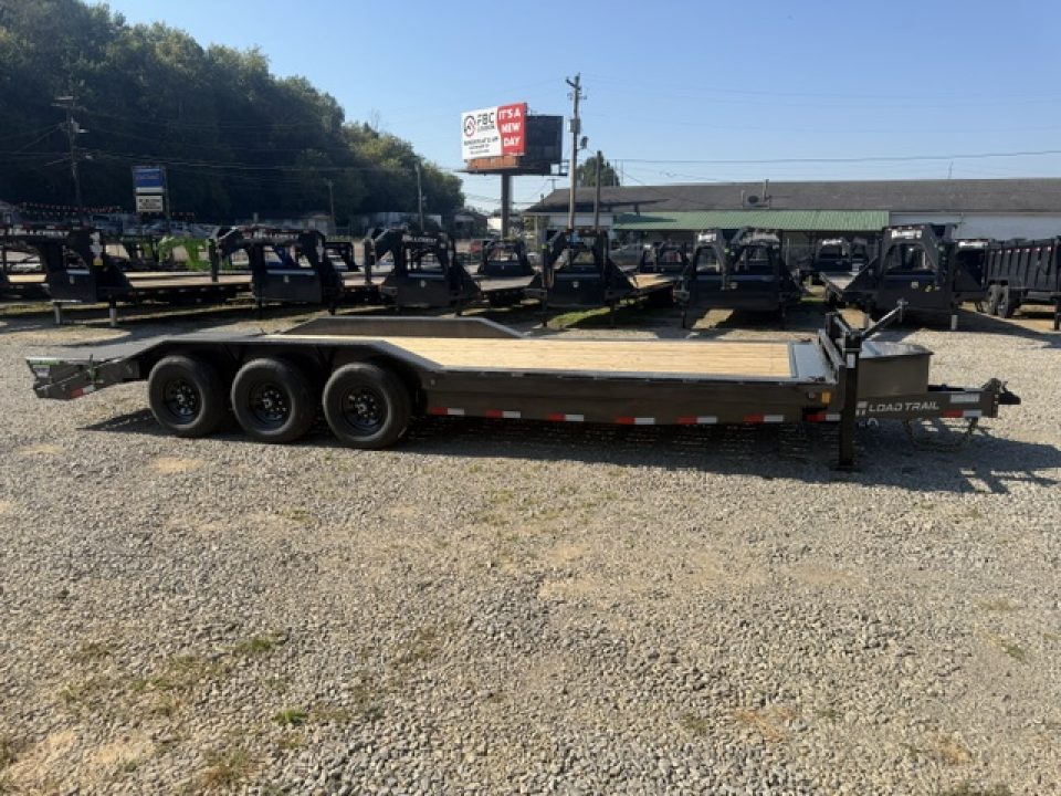 New Load Trail Equipment 102 x 24 21K Gun Metal Gray W/ MAX Ramps, Winch Plate, and MAX Box