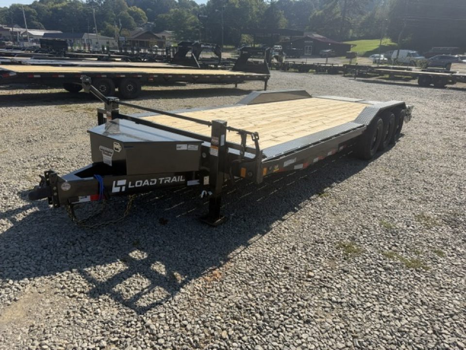 New Load Trail Equipment 102 x 24 21K Gun Metal Gray W/ MAX Ramps, Winch Plate, and MAX Box