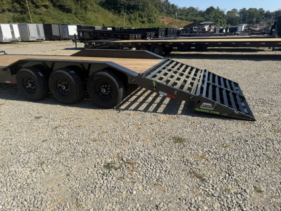New Load Trail Equipment 102 x 24 21K Gun Metal Gray W/ MAX Ramps, Winch Plate, and MAX Box