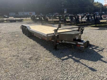 New Load Trail Equipment 102 x 24 21K Gun Metal Gray W/ MAX Ramps, Winch Plate, and MAX Box