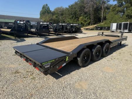 New Load Trail Equipment 102 x 24 21K Gun Metal Gray W/ MAX Ramps, Winch Plate, and MAX Box