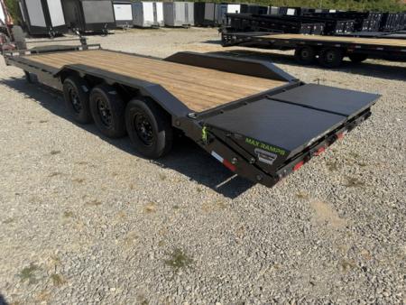 New Load Trail Equipment 102 x 24 21K Gun Metal Gray W/ MAX Ramps, Winch Plate, and MAX Box