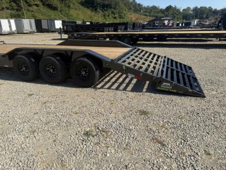 New Load Trail Equipment 102 x 24 21K Gun Metal Gray W/ MAX Ramps, Winch Plate, and MAX Box