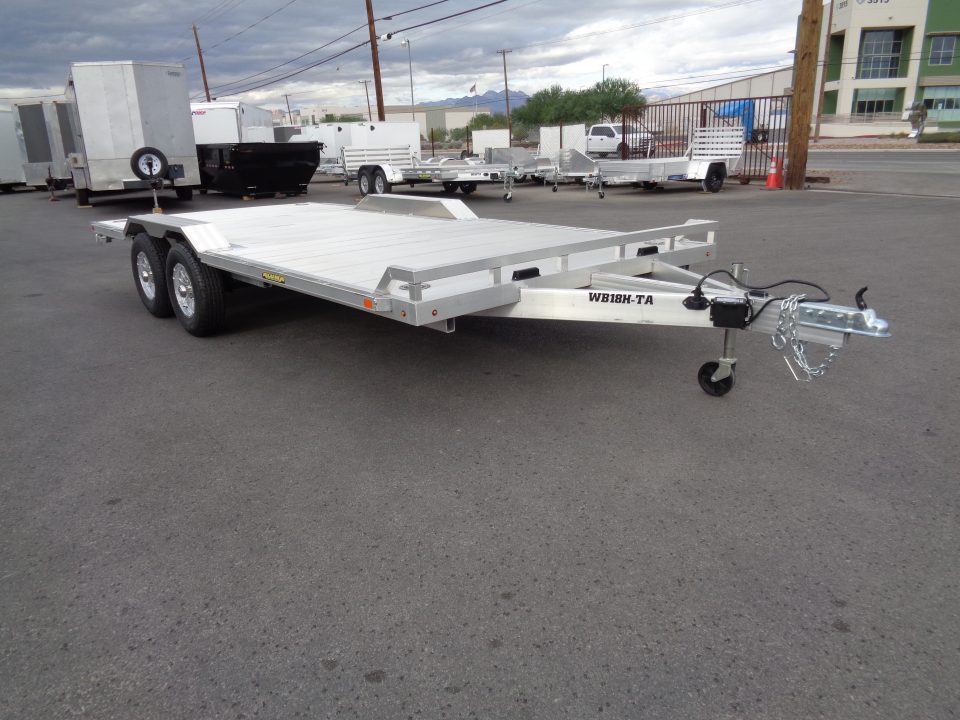 New 2027 Aluma * WB18H-TA-EL-DOF * 18Ft Heavy Duty Wide Body Drive-Over-Fender 10k Car Hauler