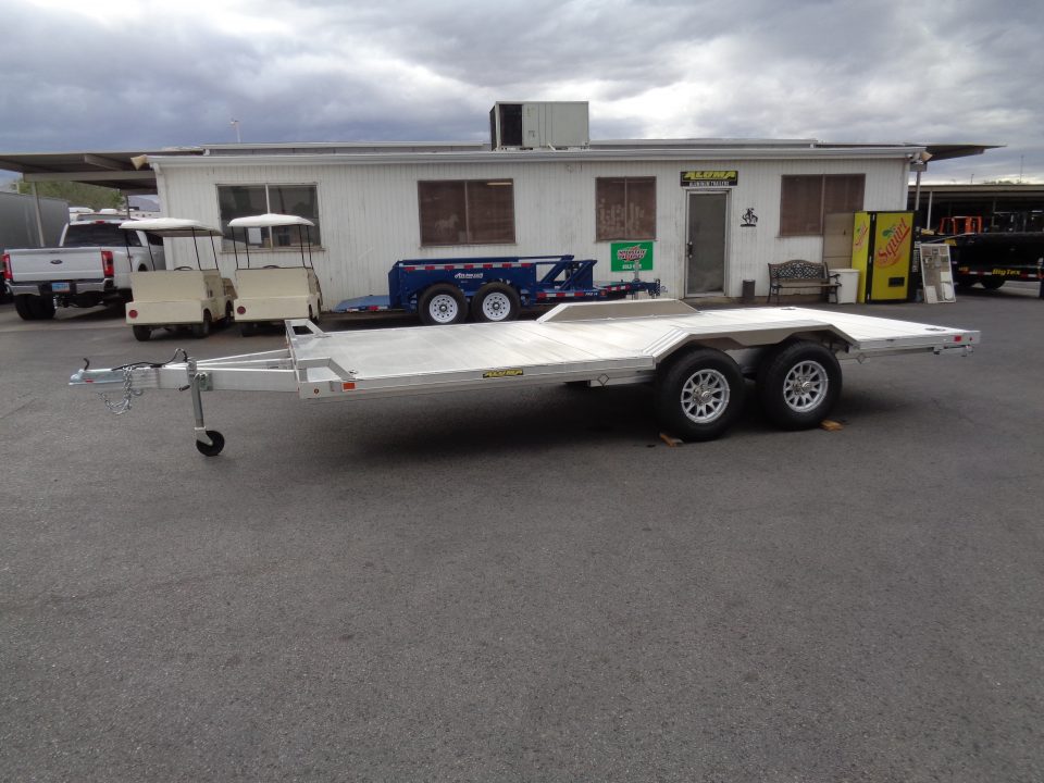 New 2027 Aluma * WB18H-TA-EL-DOF * 18Ft Heavy Duty Wide Body Drive-Over-Fender 10k Car Hauler