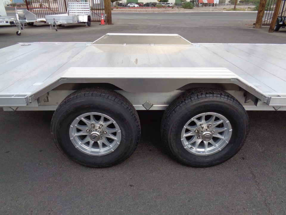 New 2027 Aluma * WB18H-TA-EL-DOF * 18Ft Heavy Duty Wide Body Drive-Over-Fender 10k Car Hauler