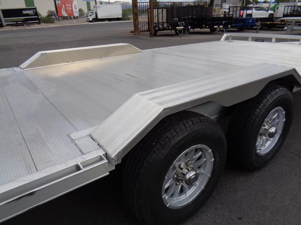 New 2027 Aluma * WB18H-TA-EL-DOF * 18Ft Heavy Duty Wide Body Drive-Over-Fender 10k Car Hauler