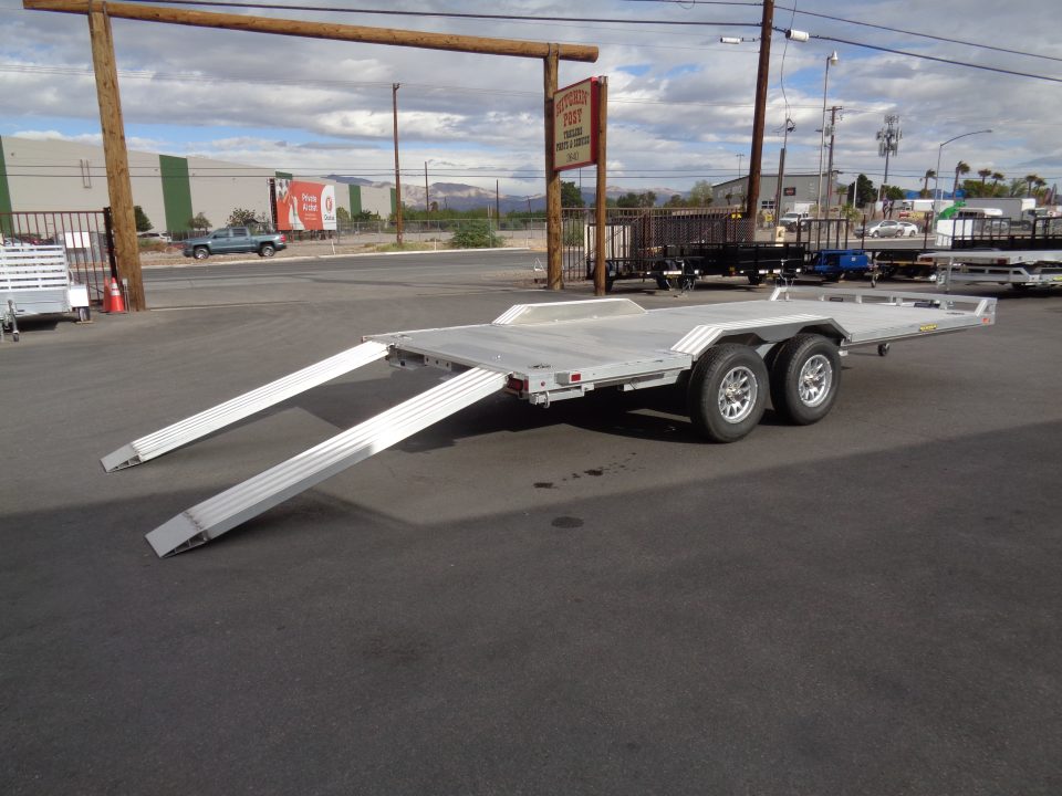 New 2027 Aluma * WB18H-TA-EL-DOF * 18Ft Heavy Duty Wide Body Drive-Over-Fender 10k Car Hauler