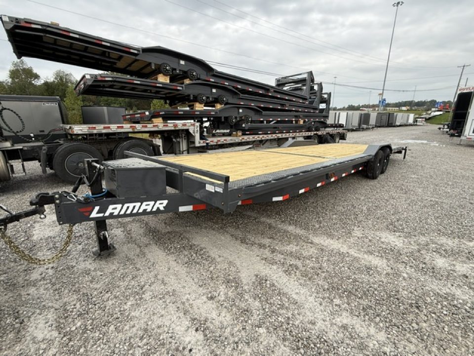 New Lamar Car Hauler 102x32 14K W/ Tool Box & Winch Plate