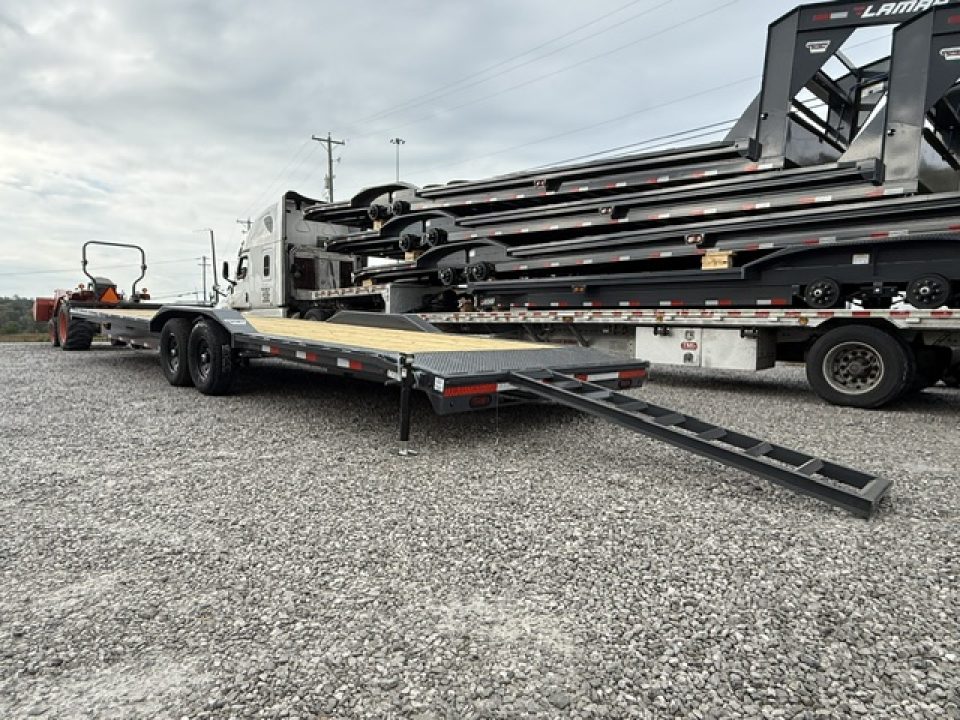 New Lamar Car Hauler 102x32 14K W/ Tool Box & Winch Plate