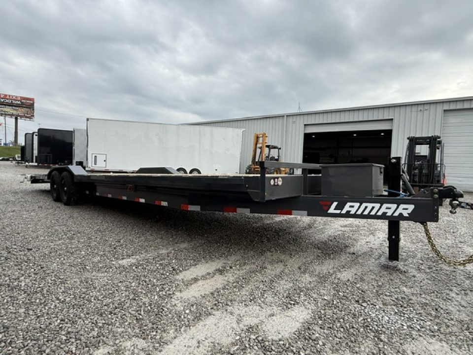 New Lamar Car Hauler 102x32 14K W/ Tool Box & Winch Plate