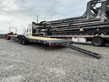 New Lamar Car Hauler 102x32 14K W/ Tool Box & Winch Plate