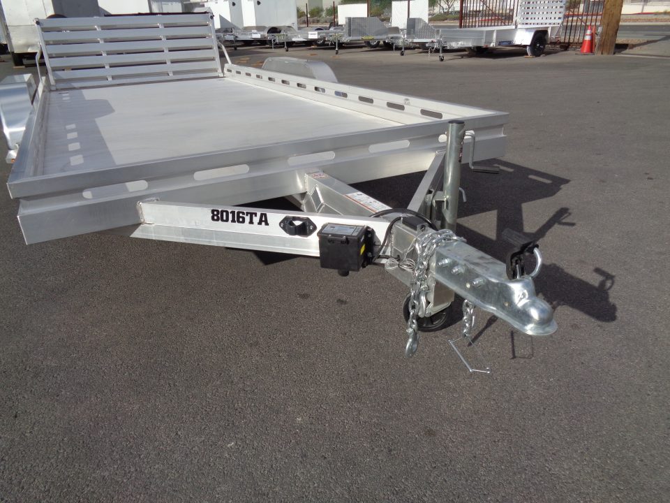 New 2027 Aluma * 8016 BT * 16Ft Tandem Axle 8.5K Aluminum Car Hauler w/ Bi-Fold Tailgate