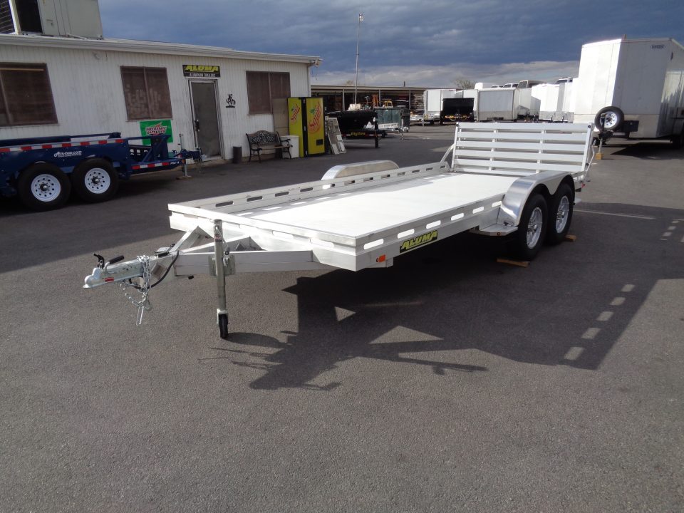 New 2027 Aluma * 8016 BT * 16Ft Tandem Axle 8.5K Aluminum Car Hauler w/ Bi-Fold Tailgate