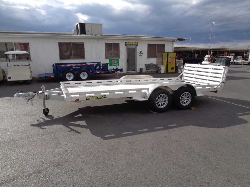 New 2027 Aluma * 8016 BT * 16Ft Tandem Axle 8.5K Aluminum Car Hauler w/ Bi-Fold Tailgate