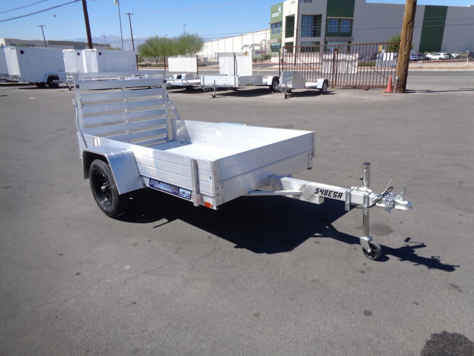 New 2027 Aluma * 548ESA-S * 5x8 Single Axle Utility Trailer w/ 12" Solid Sides