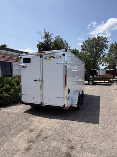 New 2027 Stealth 7 X 16 Cargo / Enclosed Trailer with Double Door and 6ft 6in interior Height Screwless - Light Lid Roof