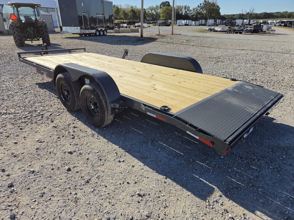 New 2027 Lamar 83X20 TANDEM 10K CAR HAULER W/2' STEEL DOVE & SLIDE OUT RAMPS