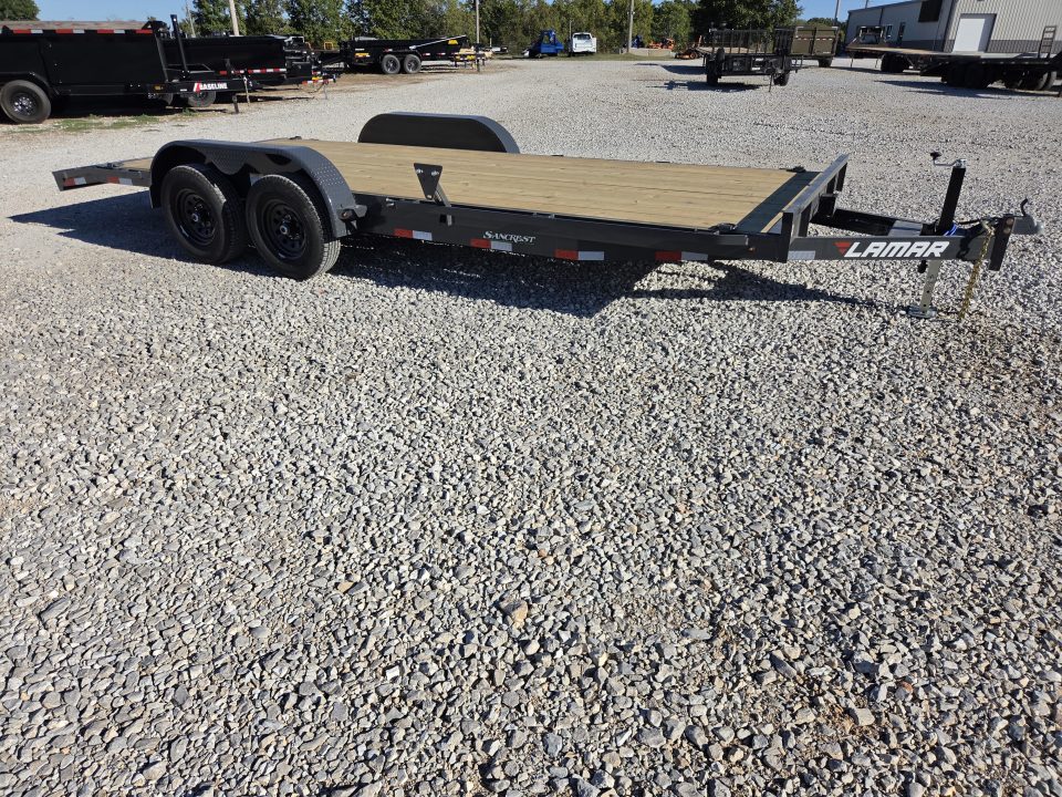 New 2027 Lamar 83X20 TANDEM 10K CAR HAULER W/2' STEEL DOVE & SLIDE OUT RAMPS