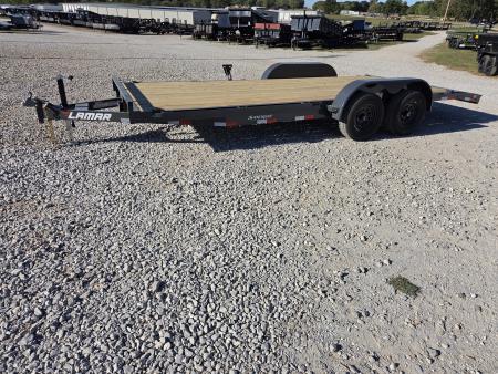 New 2027 Lamar 83X20 TANDEM 10K CAR HAULER W/2' STEEL DOVE & SLIDE OUT RAMPS