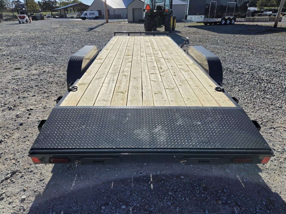 New 2027 Lamar 83X22 TANDEM 7K CAR HAULER W/2' STEEL DECK & SLIDE OUT RAMPS