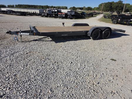 New 2027 Lamar 83X22 TANDEM 7K CAR HAULER W/2' STEEL DECK & SLIDE OUT RAMPS