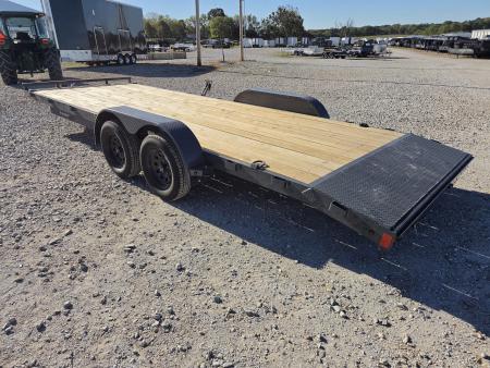 New 2027 Lamar 83X22 TANDEM 7K CAR HAULER W/2' STEEL DECK & SLIDE OUT RAMPS