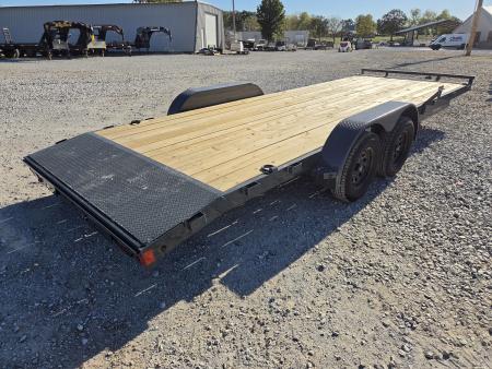 New 2027 Lamar 83X22 TANDEM 7K CAR HAULER W/2' STEEL DECK & SLIDE OUT RAMPS