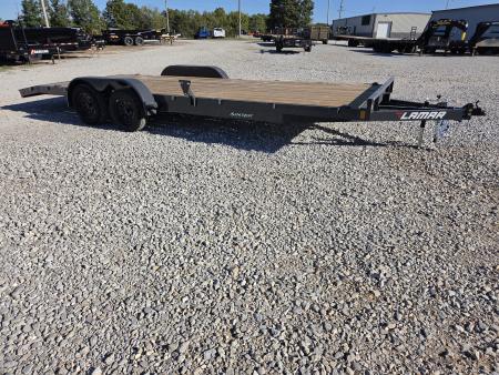 New 2027 Lamar 83X22 TANDEM 7K CAR HAULER W/2' STEEL DECK & SLIDE OUT RAMPS