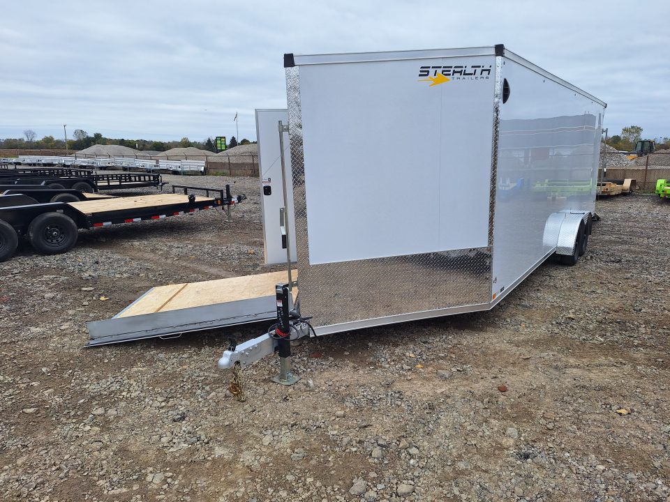 New 7x29 Stealth Trailers 4 place Snowmobile Trailer Aluminum PREMIUM