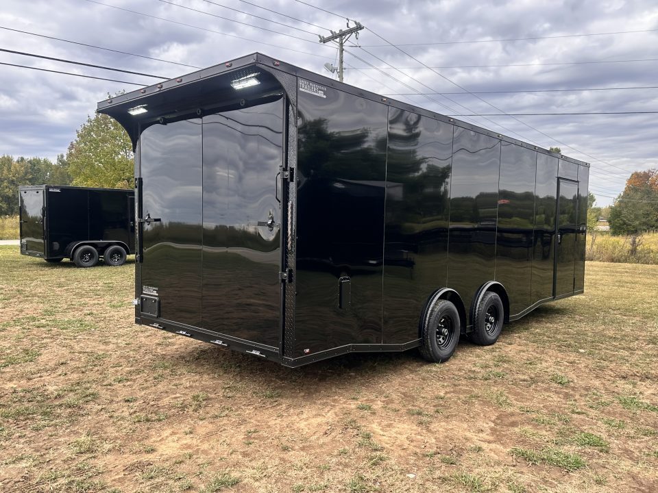 New 2027 8.5x24 Racing Trailer Finished Interior- 5200 Tandem Axle-Black -Blackout