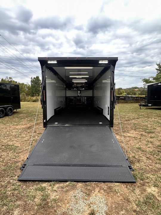 New 2027 8.5x24 Racing Trailer Finished Interior- 5200 Tandem Axle-Black -Blackout