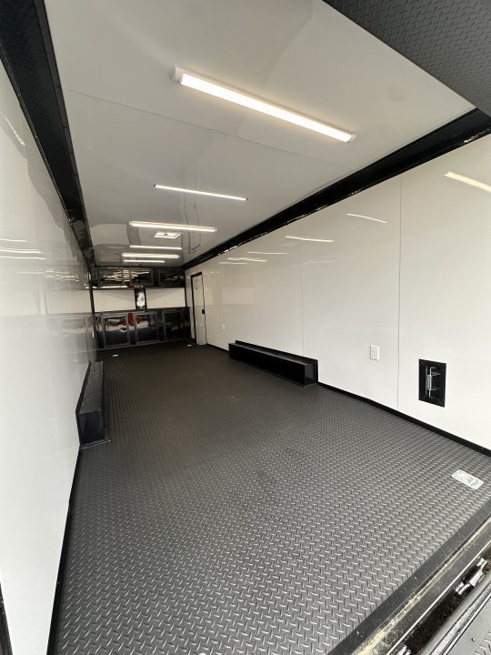New 2027 8.5x24 Racing Trailer Finished Interior- 5200 Tandem Axle-Black -Blackout