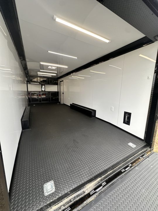 New 2027 8.5x24 Racing Trailer Finished Interior- 5200 Tandem Axle-Black -Blackout