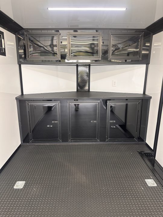 New 2027 8.5x24 Racing Trailer Finished Interior- 5200 Tandem Axle-Black -Blackout