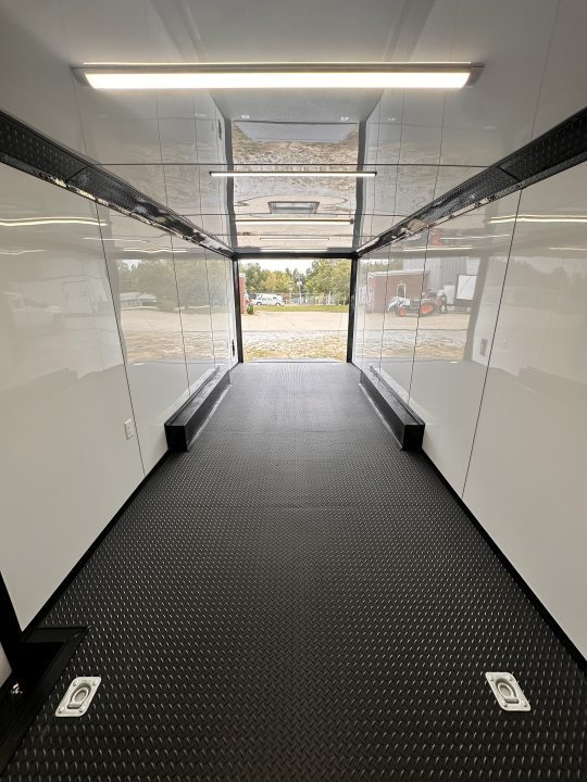 New 2027 8.5x24 Racing Trailer Finished Interior- 5200 Tandem Axle-Black -Blackout