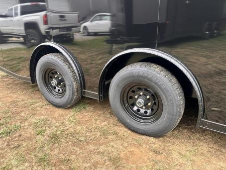 New 2027 8.5x24 Racing Trailer Finished Interior- 5200 Tandem Axle-Black -Blackout