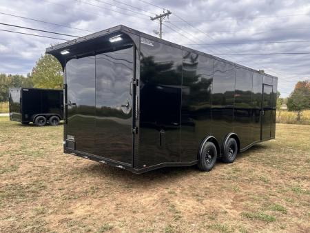 New 2027 8.5x24 Racing Trailer Finished Interior- 5200 Tandem Axle-Black -Blackout