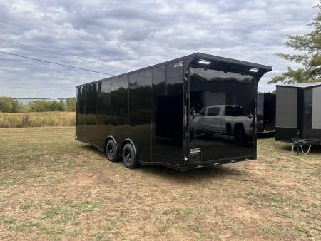 New 2027 8.5x24 Racing Trailer Finished Interior- 5200 Tandem Axle-Black -Blackout