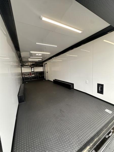 New 2027 8.5x24 Racing Trailer Finished Interior- 5200 Tandem Axle-Black -Blackout